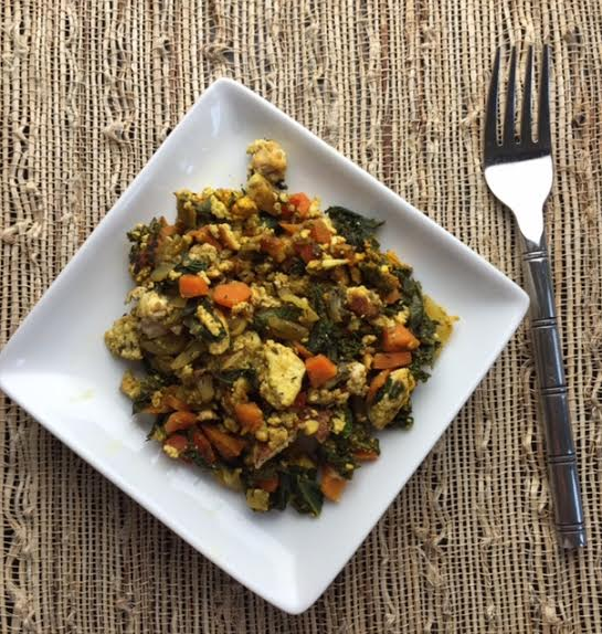 Vegetable Tofu Egg Scramble